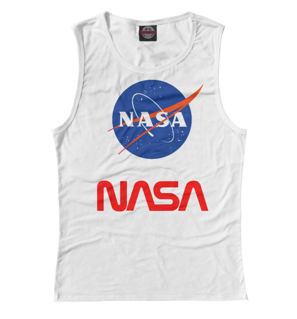 Женская майка с изображением NASA цвета Белый