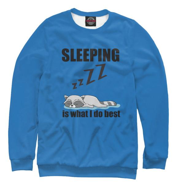 Свитшот для мальчиков с изображением Raccoon Sleeping цвета Белый