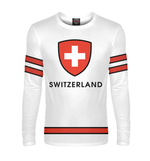 Мужской лонгслив с изображением Сборная Швейцарии цвета Белый
