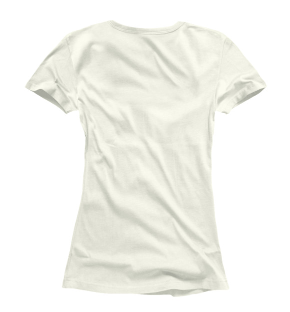 Женская футболка с изображением Мопс и бабочка цвета Белый