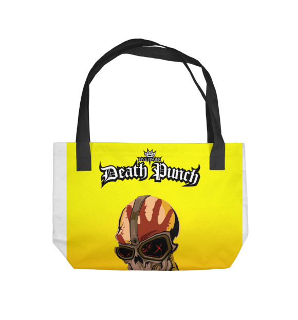 Пляжная сумка с изображением Five Finger Death Punch War Is the Answer цвета 