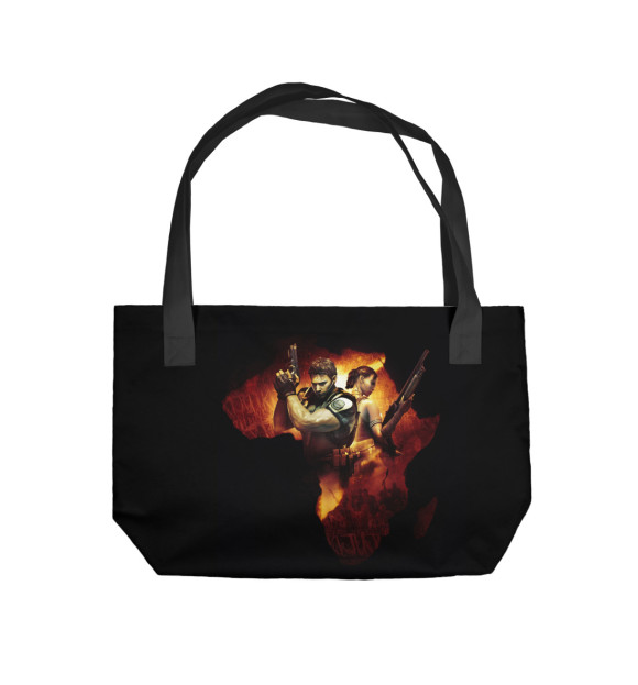Пляжная сумка с изображением Resident Evil 5 цвета 