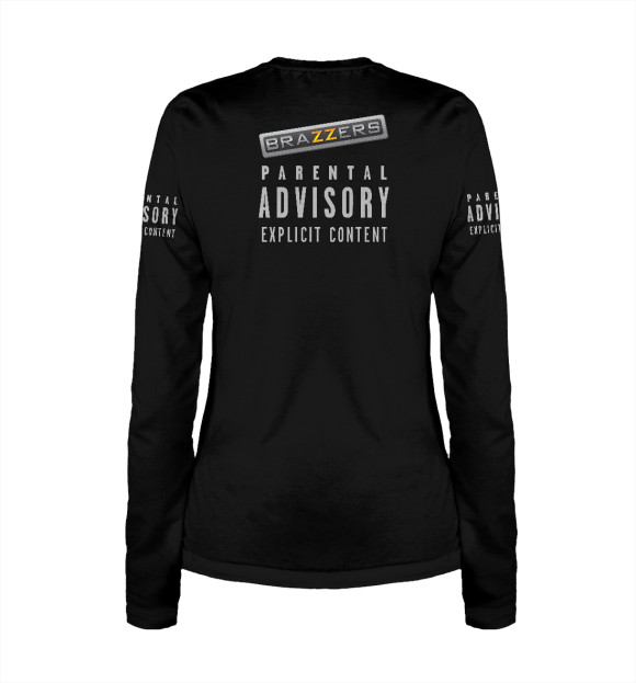 Женский лонгслив с изображением Brazzers Explicit Content цвета Белый