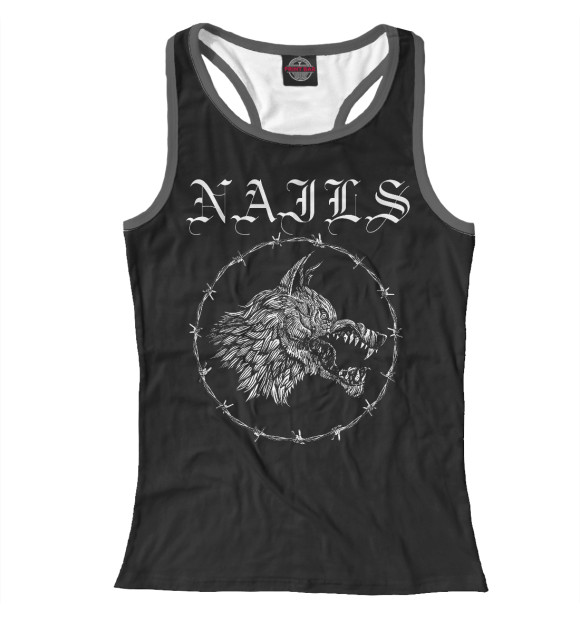 Женская майка-борцовка с изображением Nails цвета Белый