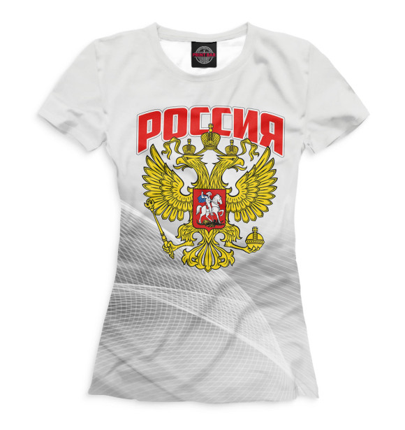 Женская футболка с изображением Сборная России цвета Белый