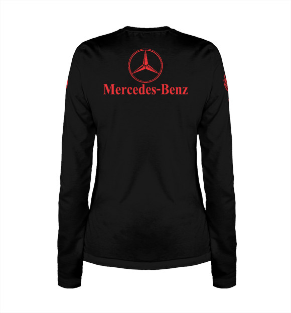 Женский лонгслив с изображением Mercedes-Benz цвета Белый