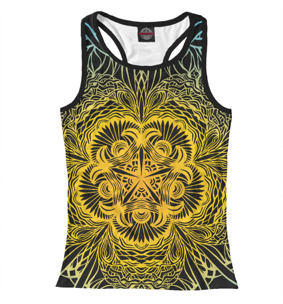 Женская майка-борцовка с изображением Мандала цвета Белый