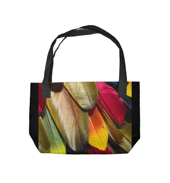 Пляжная сумка с изображением Перья цвета 