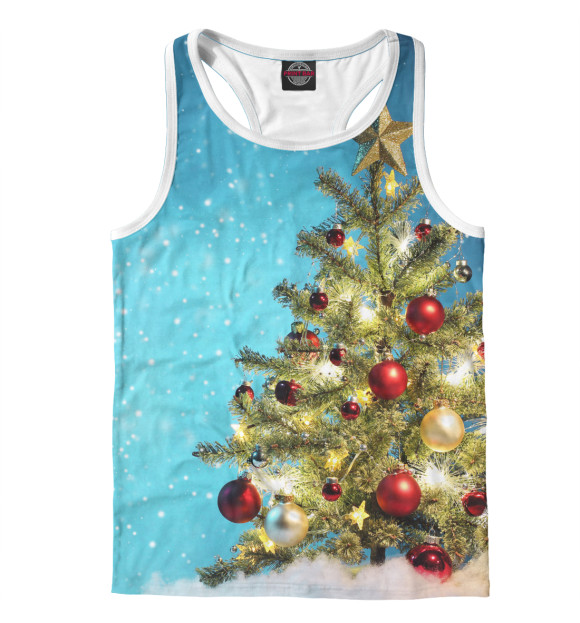 Мужская майка-борцовка с изображением Happy New Year цвета Белый