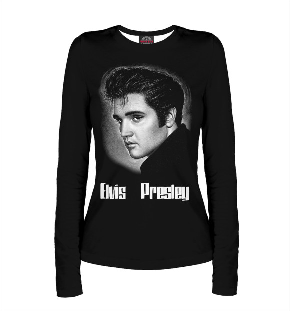 Женский лонгслив с изображением Elvis Presley цвета Белый