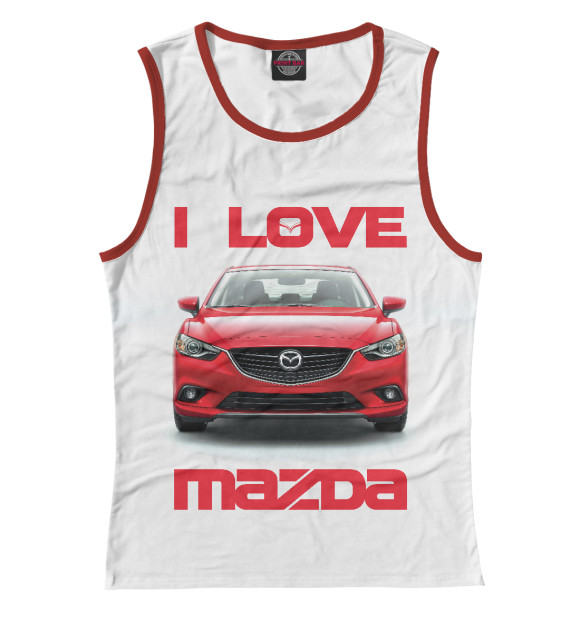 Майка для девочки с изображением I love MAZDA цвета Белый