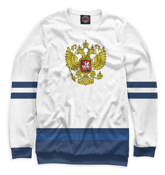 Мужской свитшот с изображением Сборная России цвета Белый
