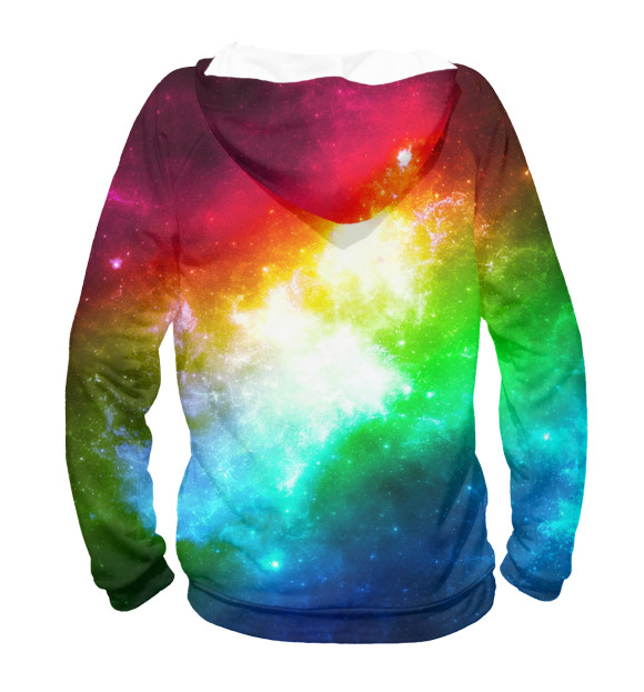Мужское худи с изображением Colour Space цвета Белый