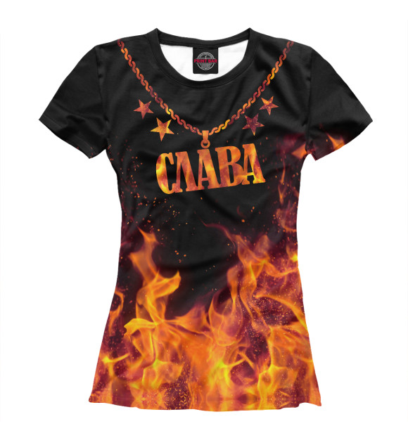 Женская футболка с изображением Слава цвета Белый
