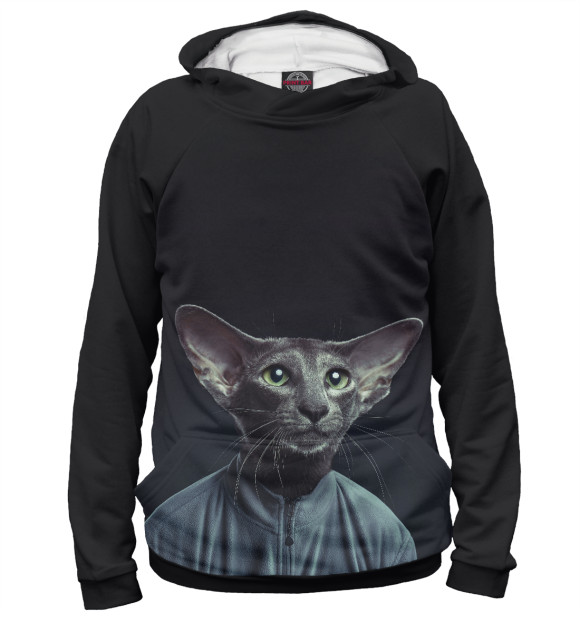 Женское худи с изображением Кот в спортивках цвета Белый