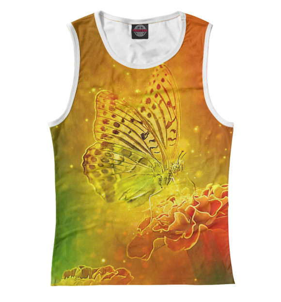 Майка для девочки с изображением Бабочка цвета Белый