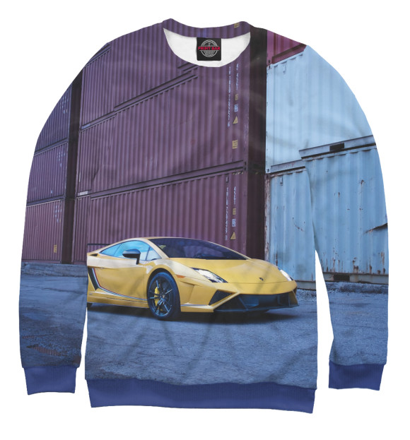 Мужской свитшот с изображением Lamborghini цвета Р‘РµР»С‹Р№