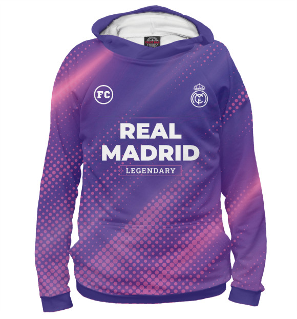 Худи для девочки с изображением Real Madrid Sport Grunge цвета Белый
