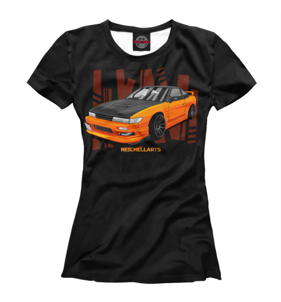 Женская футболка с изображением Nissan Silvia цвета Белый