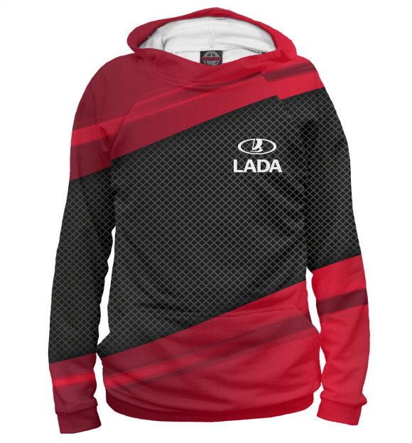 Женское худи с изображением LADA SPORT цвета Белый