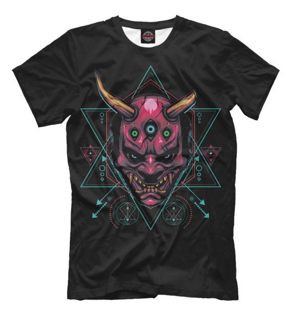 Мужская футболка с изображением Devil цвета Черный