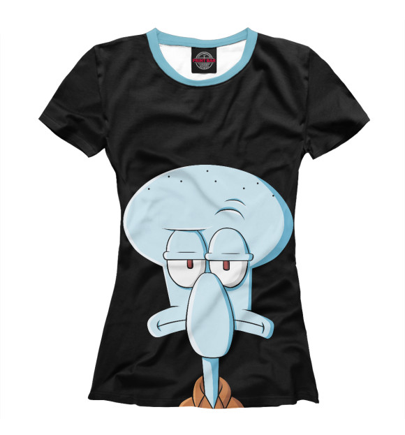 Женская футболка с изображением Сквидвард цвета Белый