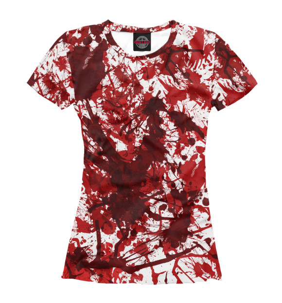 Женская футболка с изображением Blood wear цвета Белый