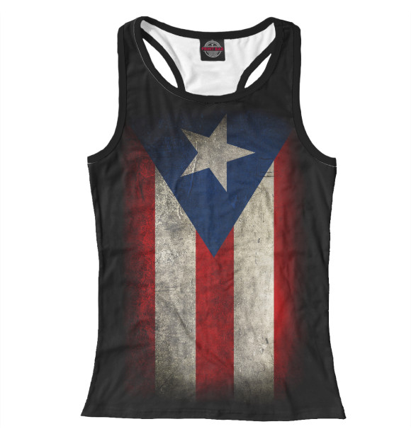 Женская майка-борцовка с изображением Пуэрто-Рико цвета Белый