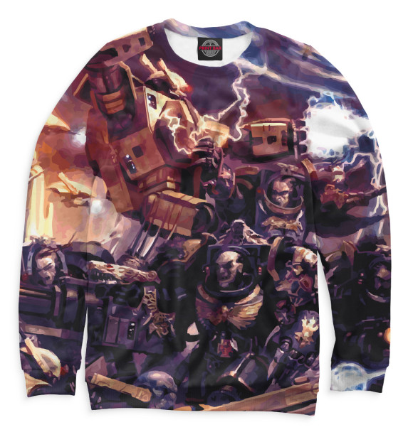 Мужской свитшот с изображением Warhammer цвета Белый