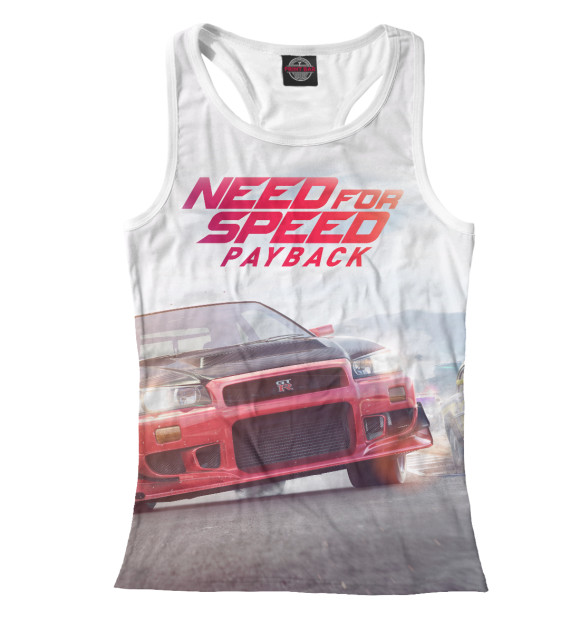 Женская майка-борцовка с изображением Need For Speed цвета Белый