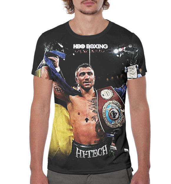 Мужская футболка с изображением Василий Ломаченко цвета Белый