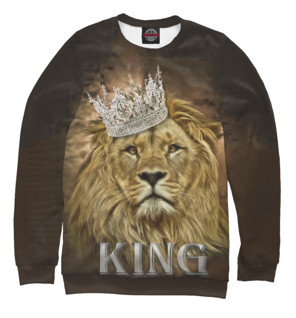 Мужской свитшот с изображением Король лев цвета Белый