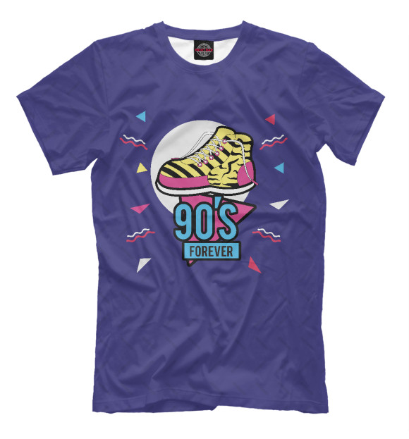 Мужская футболка с изображением 90е навсегда цвета Серый