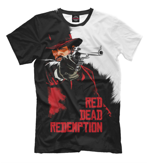 Мужская футболка с изображением Red Dead Redemption цвета Черный