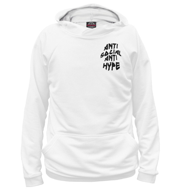 Худи для девочки с изображением Anti Social Anti Hype White цвета Белый