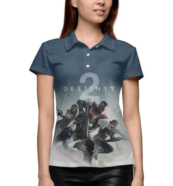 Женское поло с изображением Destiny 2 цвета Белый
