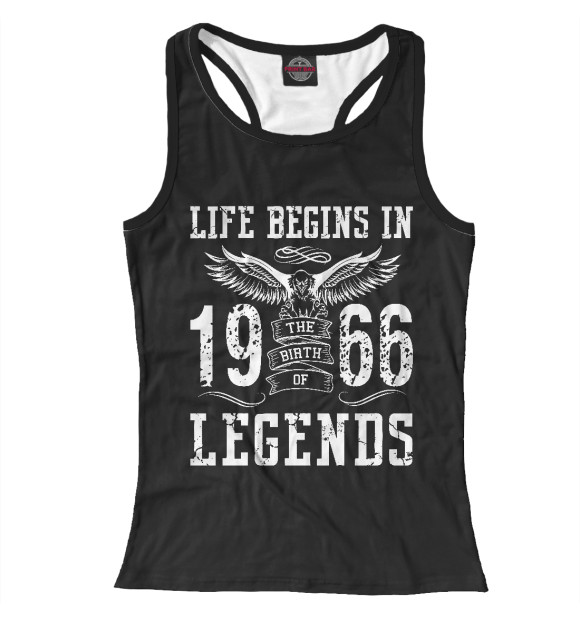 Женская майка-борцовка с изображением 1966 - рождение легенды цвета Белый