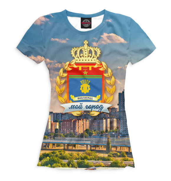 Женская футболка с изображением Волгоград цвета Белый