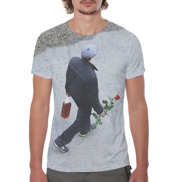 Мужская футболка с изображением Романтик цвета Белый