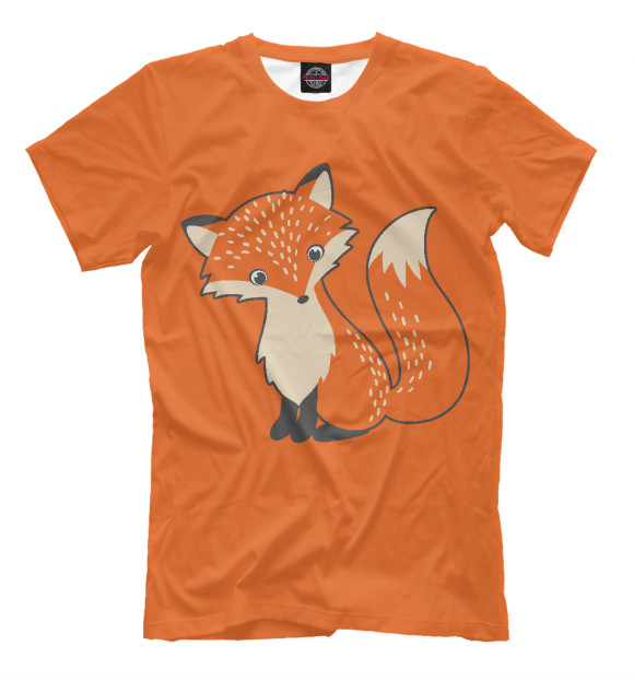 Мужская футболка с изображением Fox цвета Светло-коричневый