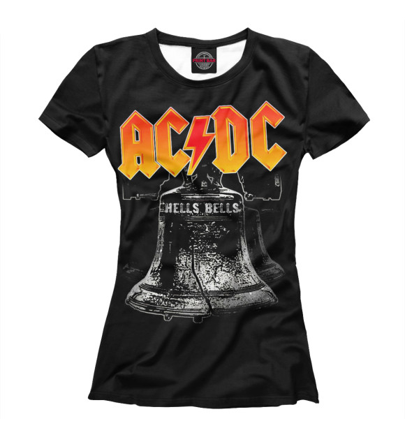 Женская футболка с изображением AC/DC Hells Bells цвета Белый