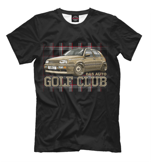Мужская футболка с изображением Golf mk3 цвета Черный