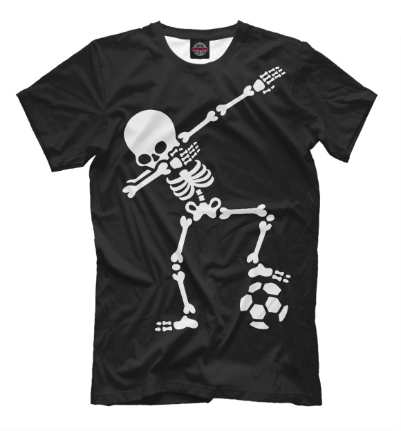 Мужская футболка с изображением Футбол цвета Черный