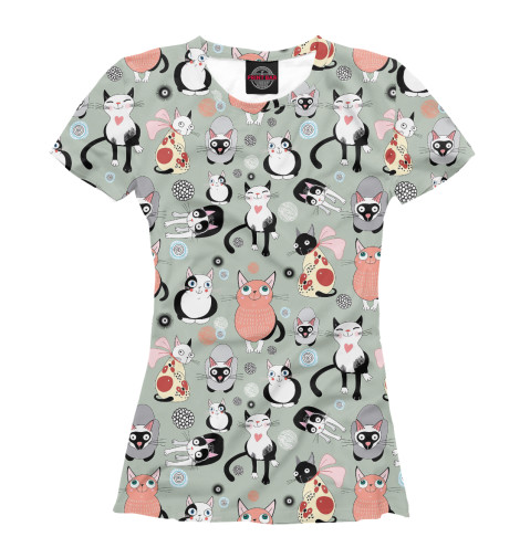 

Футболки Print Bar, Белый, Милые Котейки