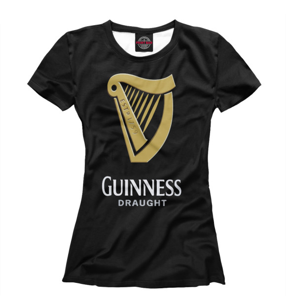 Женская футболка с изображением Ирландия, Guinness цвета Белый