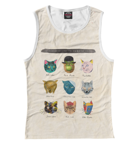 Майка для девочки с изображением КотАрт цвета Белый