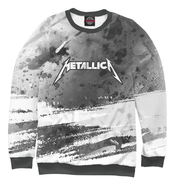 Мужской свитшот с изображением Metallica / Металлика цвета Белый