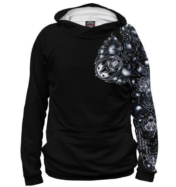 Женское худи с изображением Доспехи цвета Белый