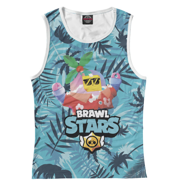 Майка для девочки с изображением Brawl Stars Tropical Sprout цвета Белый