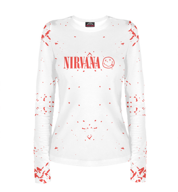 Женский лонгслив с изображением Nirvana цвета Белый